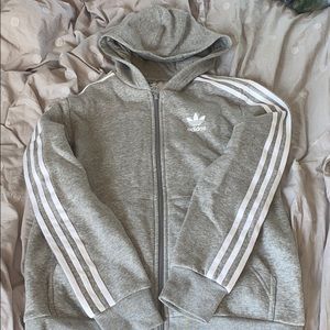 Boys Large grey Adidas zip up